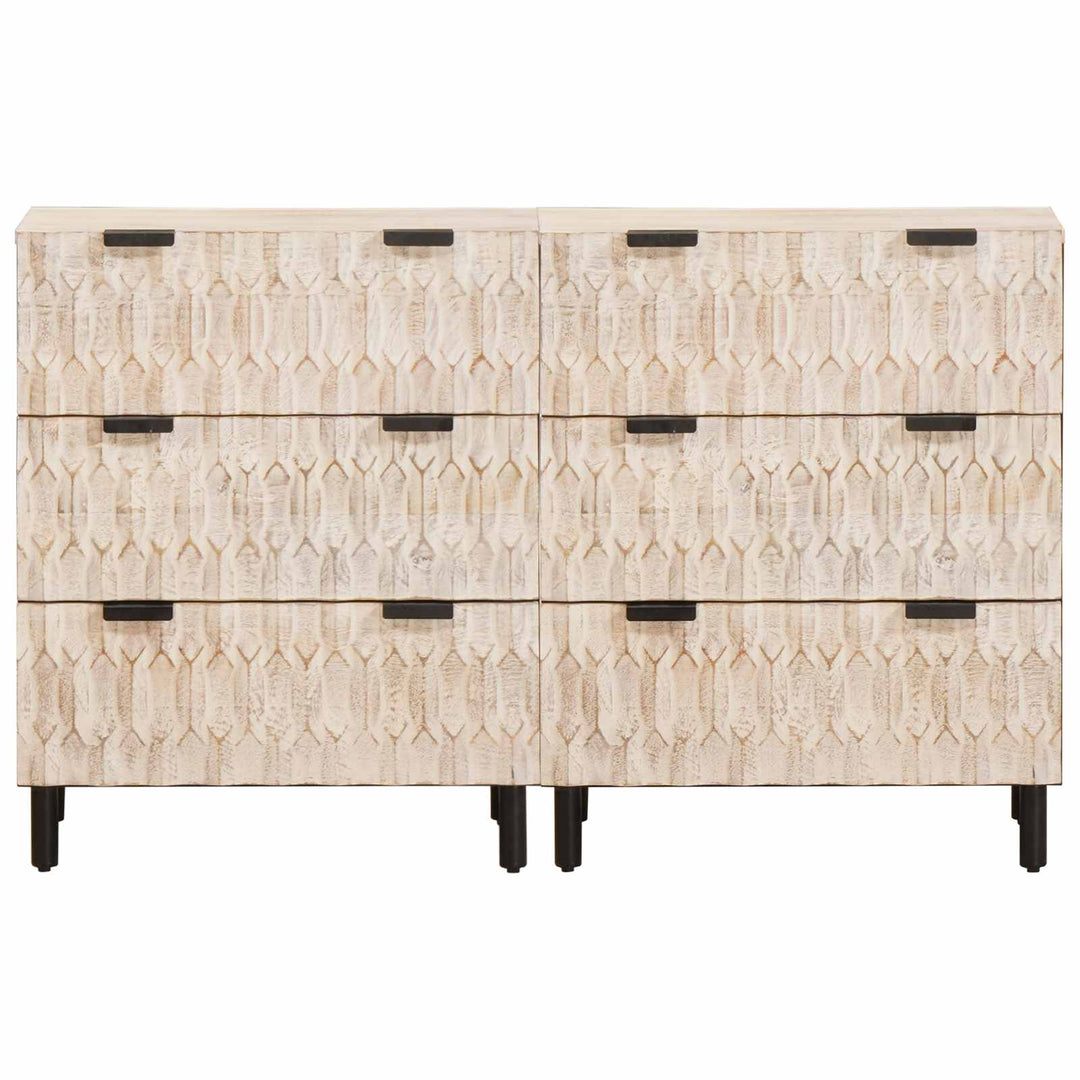 Sideboard 2 pcs Hvid Vask Finish 60 x 33 x 75 cm