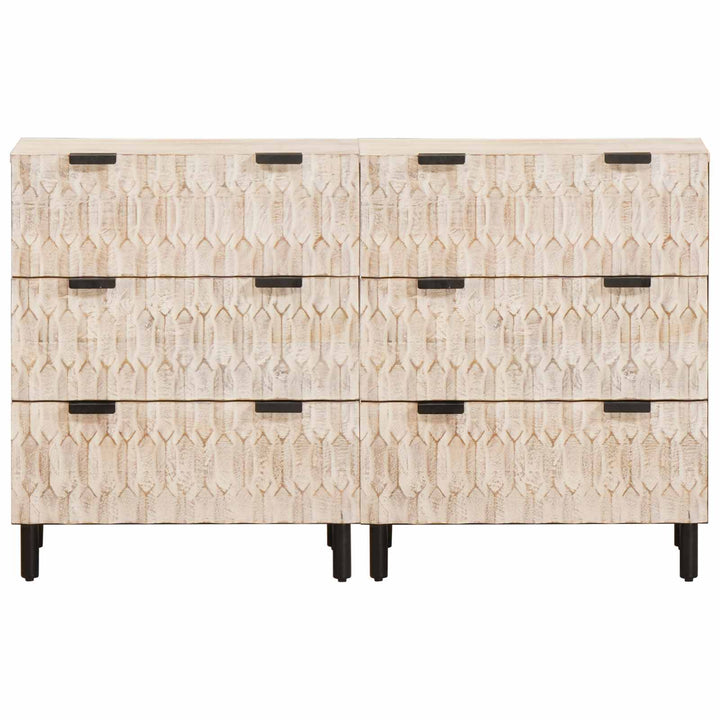 Sideboard 2 pcs Hvid Vask Finish 60 x 33 x 75 cm