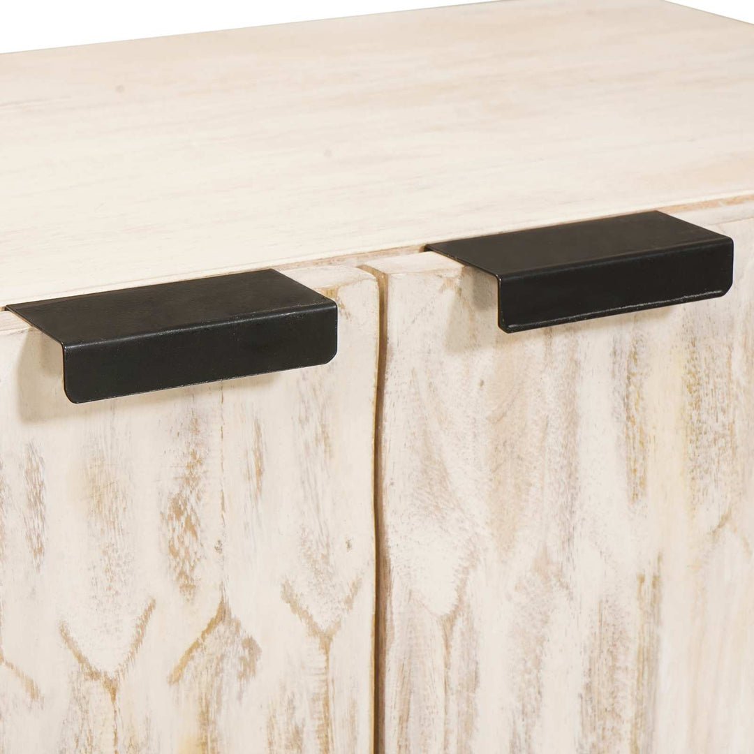 Sideboard 3 pcs Hvid Vask Finish 180 x 33 x 75 cm