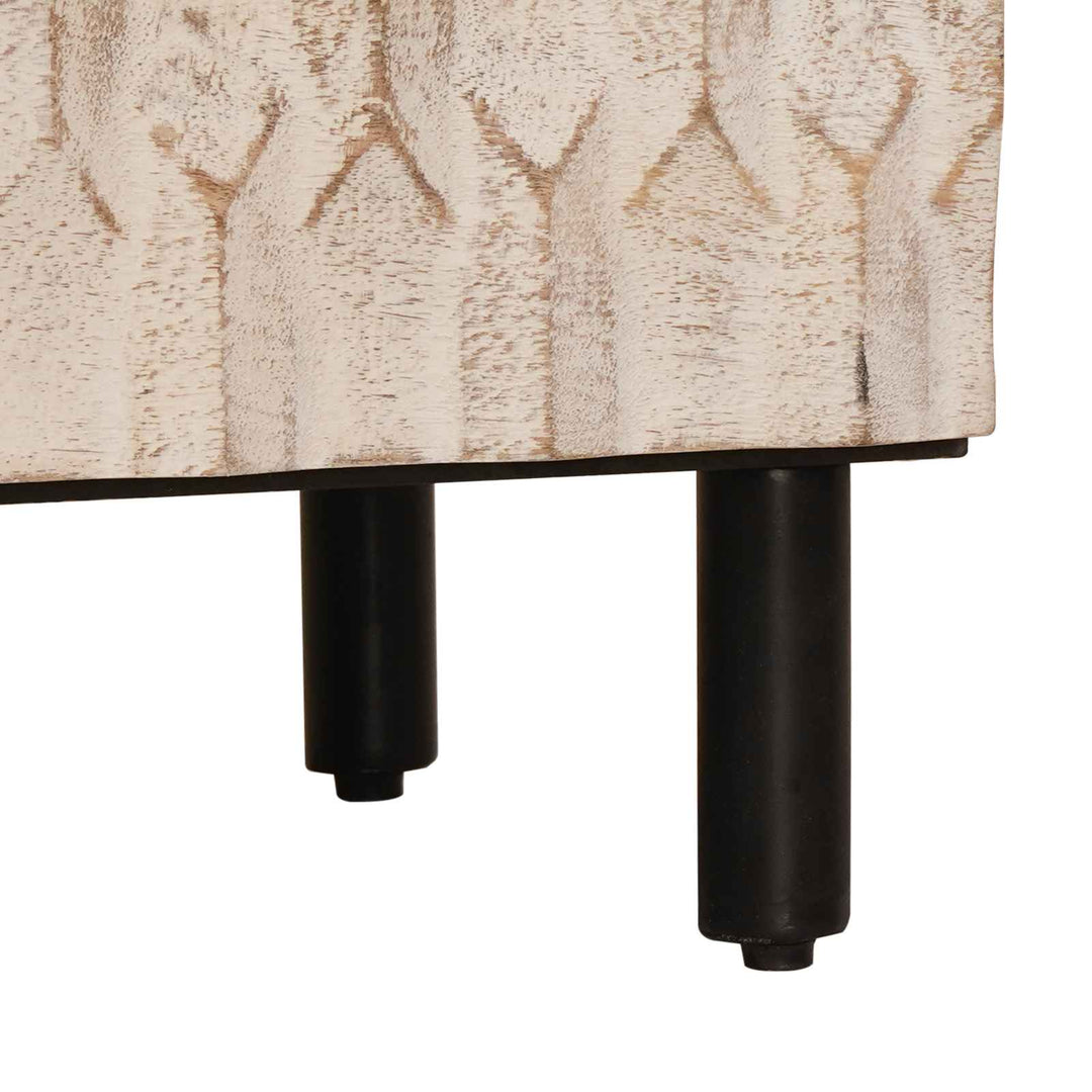 Sideboard 3 pcs Hvid Vask Finish 180 x 33 x 75 cm