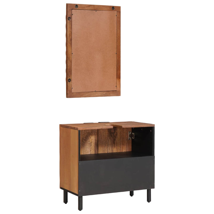 Badeværelsessæt 2 stk. Akaciebrown finish 62 x 33 x 58 cm