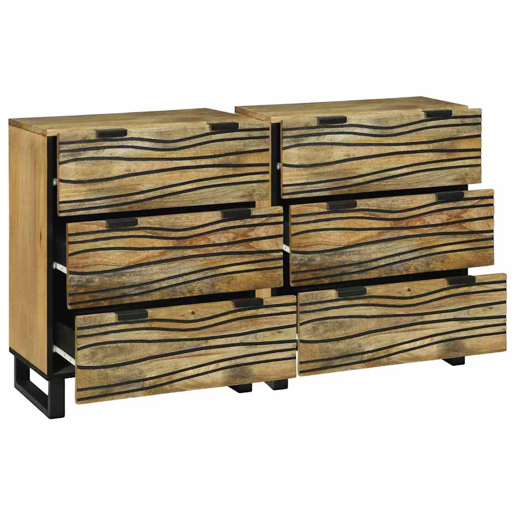 Sidetabel Sæt 2 pcs Naturfarvet 120 x 33,5 x 75 cm