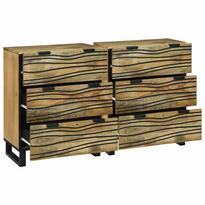 Sidetabel Sæt 2 pcs Naturfarvet 120 x 33,5 x 75 cm