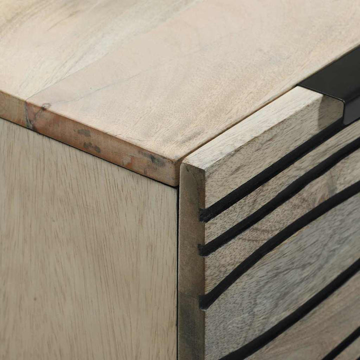 Sidetabel Sæt 2 pcs Hvid 120 x 33,5 x 75 cm Massivt mangotræ