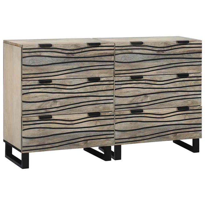 Sidetabel Sæt 2 pcs Hvid 120 x 33,5 x 75 cm Massivt mangotræ