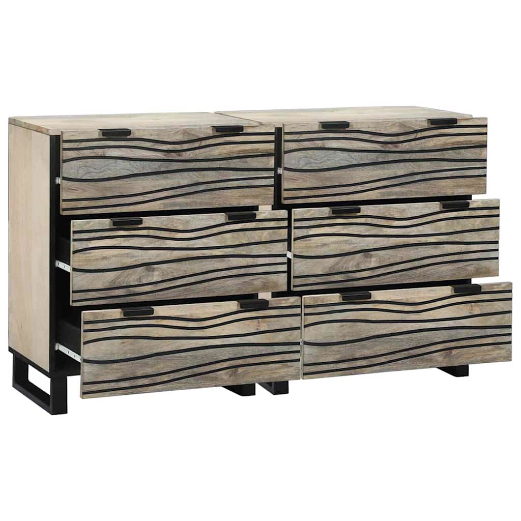 Sidetabel Sæt 2 pcs Hvid 120 x 33,5 x 75 cm Massivt mangotræ