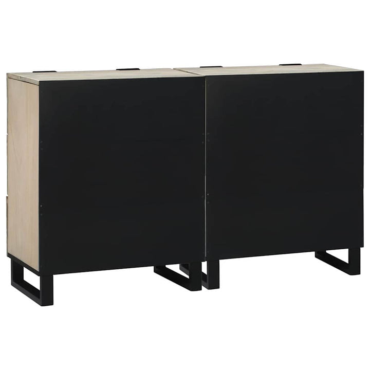 Sidetabel Sæt 2 pcs Hvid 120 x 33,5 x 75 cm Massivt mangotræ