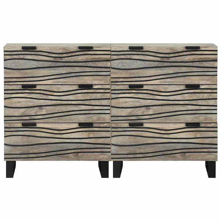 Sidetabel Sæt 2 pcs Hvid 120 x 33,5 x 75 cm Massivt mangotræ