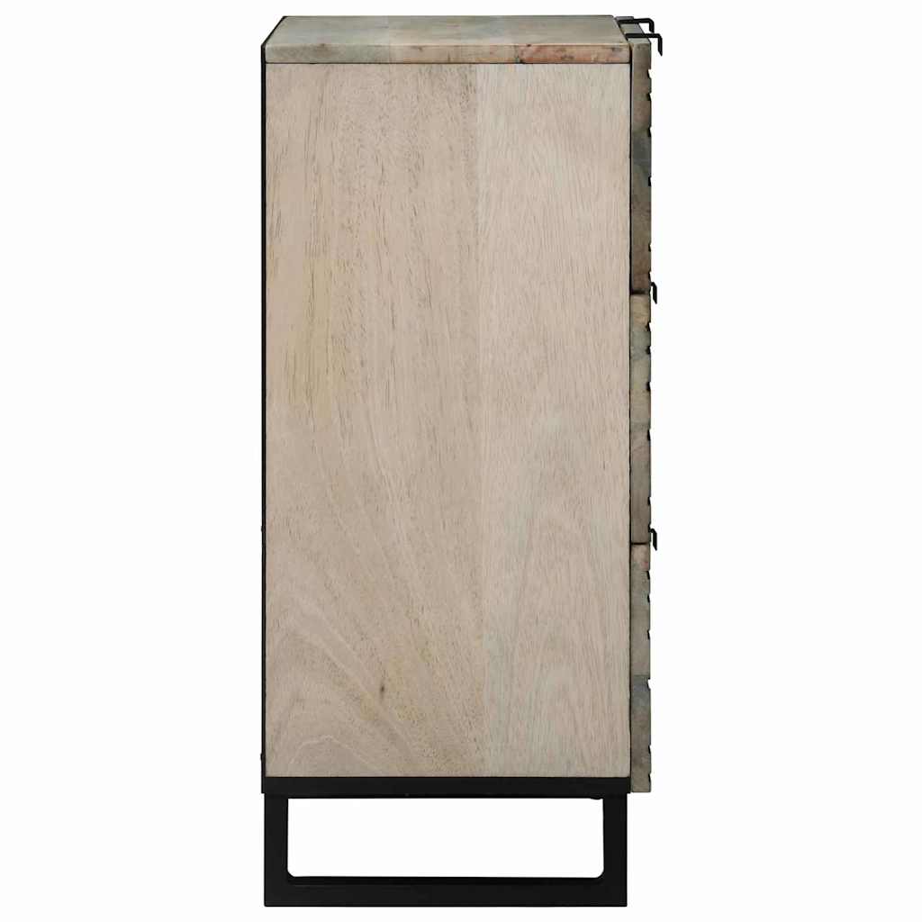 Sidetabel Sæt 2 pcs Hvid 120 x 33,5 x 75 cm Massivt mangotræ