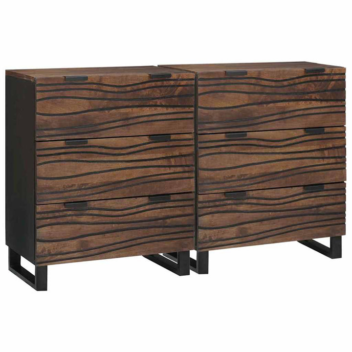 Sidetabel Sæt 2 pcs Valnød 120 x 33,5 x 75 cm Massivt mangotræ