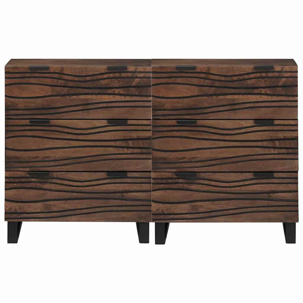 Sidetabel Sæt 2 pcs Valnød 120 x 33,5 x 75 cm Massivt mangotræ