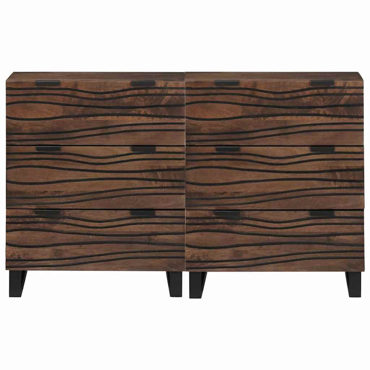Sidetabel Sæt 2 pcs Valnød 120 x 33,5 x 75 cm Massivt mangotræ