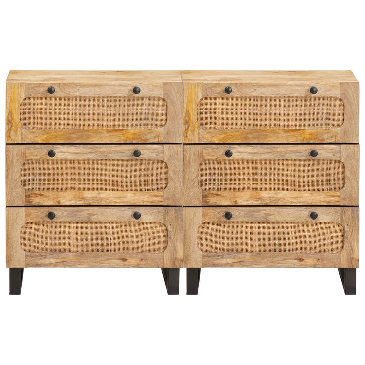 Sideboard 2 pcs Brun 60 x 33 x 75 cm Massivt mangotræ
