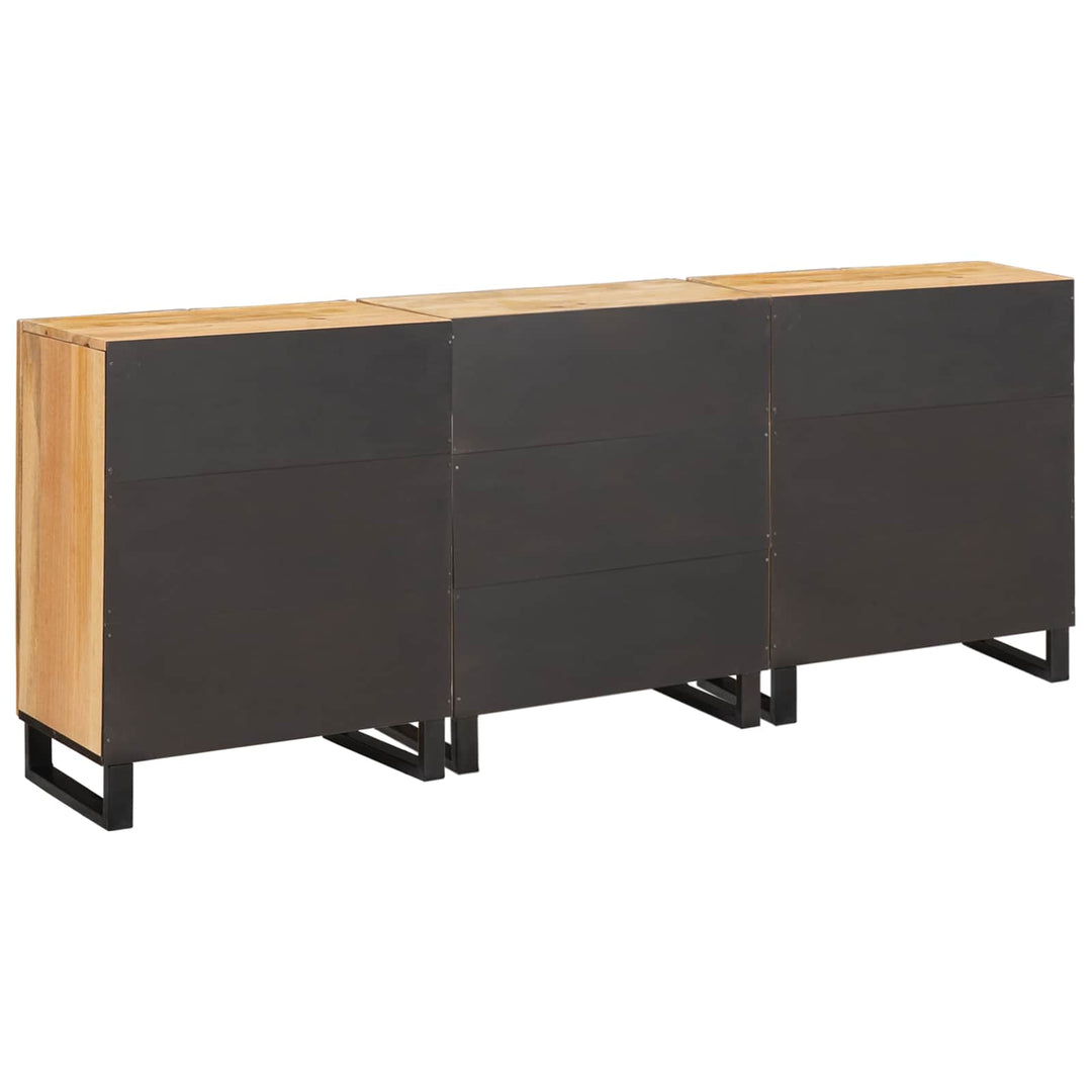 Sideboard 3 pcs Brun 180 x 33 x 75 cm Massivt mangotræ