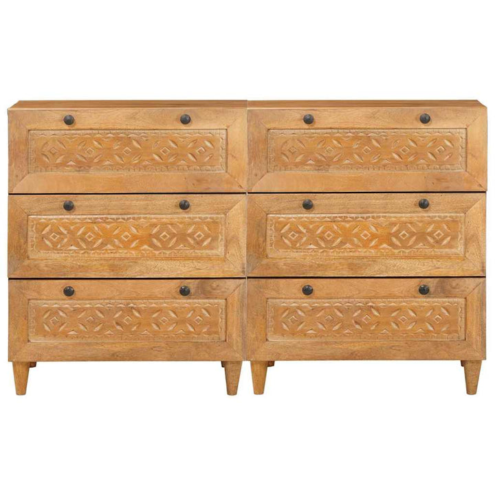 Sideboard 2 stk. 120 x 33,5 x 75 cm Massivt mangotræ Brun