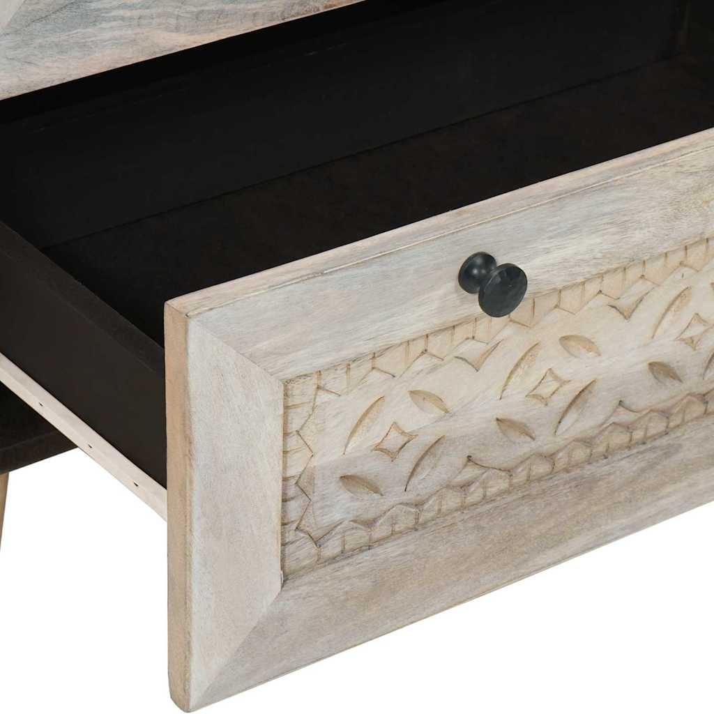 Sideboard 2 pcs Hvid 120 x 33,5 x 75 cm Massivt mangotræ