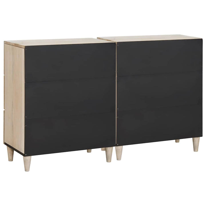 Sideboard 2 pcs Hvid 120 x 33,5 x 75 cm Massivt mangotræ