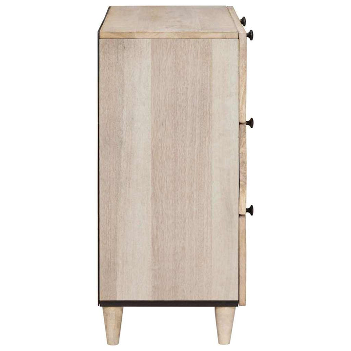Sideboard 3 pcs Hvid 180 x 33,5 x 75 cm Massivt mangotræ