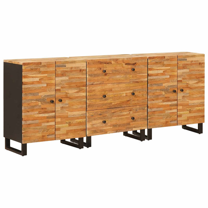 Sideboard 3 pcs Brun 60 x 33 x 75 cm Massivt mangotræ