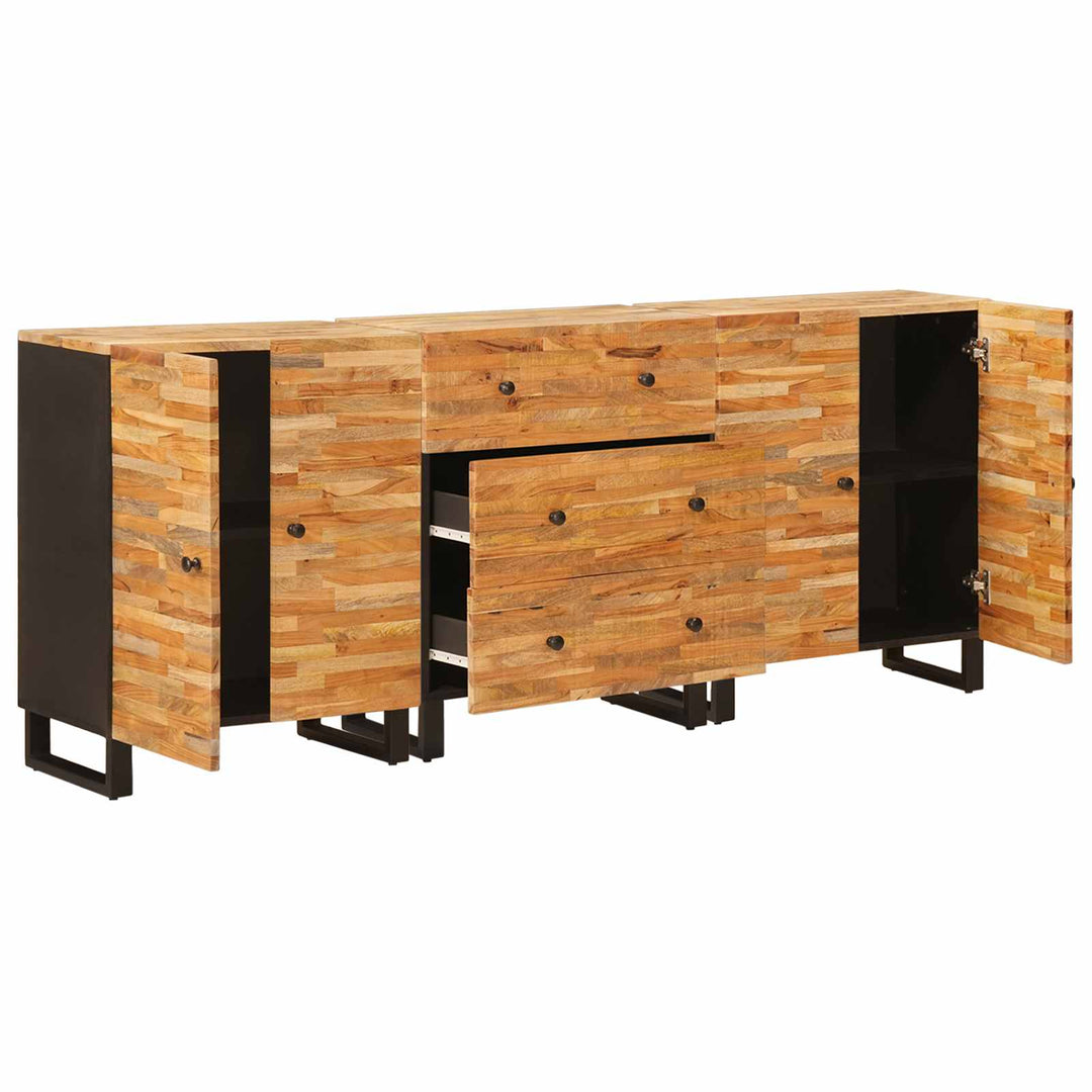 Sideboard 3 pcs Brun 60 x 33 x 75 cm Massivt mangotræ