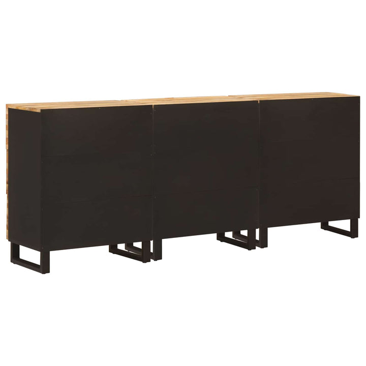 Sideboard 3 pcs Brun 60 x 33 x 75 cm Massivt mangotræ