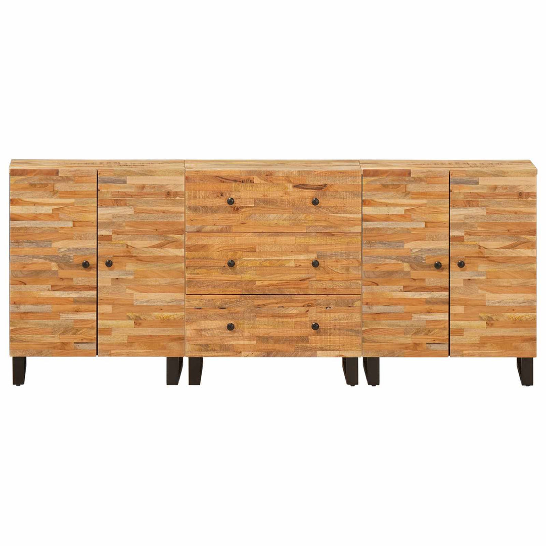 Sideboard 3 pcs Brun 60 x 33 x 75 cm Massivt mangotræ