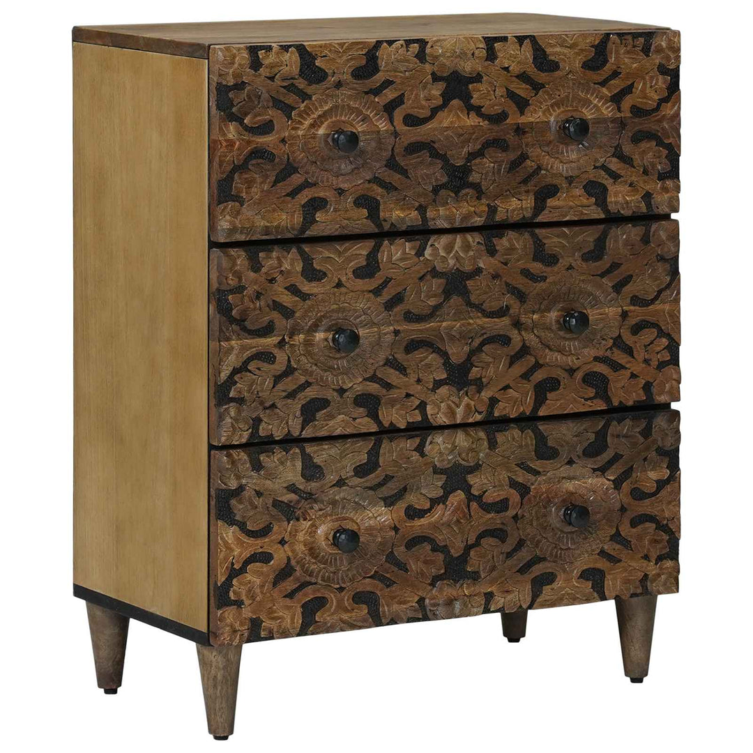 Sideboard 2 pcs Brun 60 x 33,5 x 75 cm Massivt mangotræ