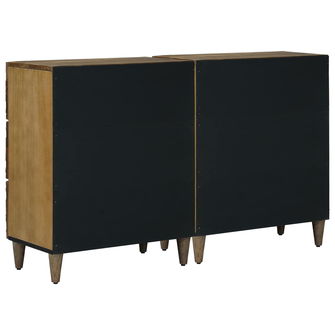Sideboard 2 pcs Brun 60 x 33,5 x 75 cm Massivt mangotræ