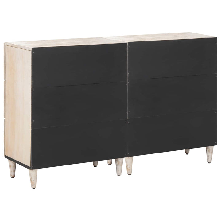 Sideboard 2 pcs Hvid 60 x 33,5 x 75 cm Massivt mangotræ