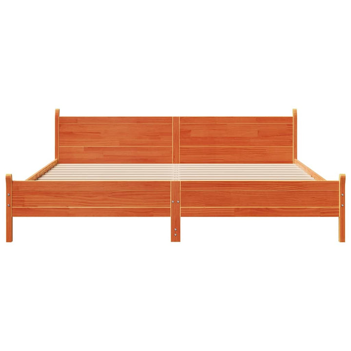 sengeramme uden madras 200x200 cm massivt fyrretræ gyldenbrun