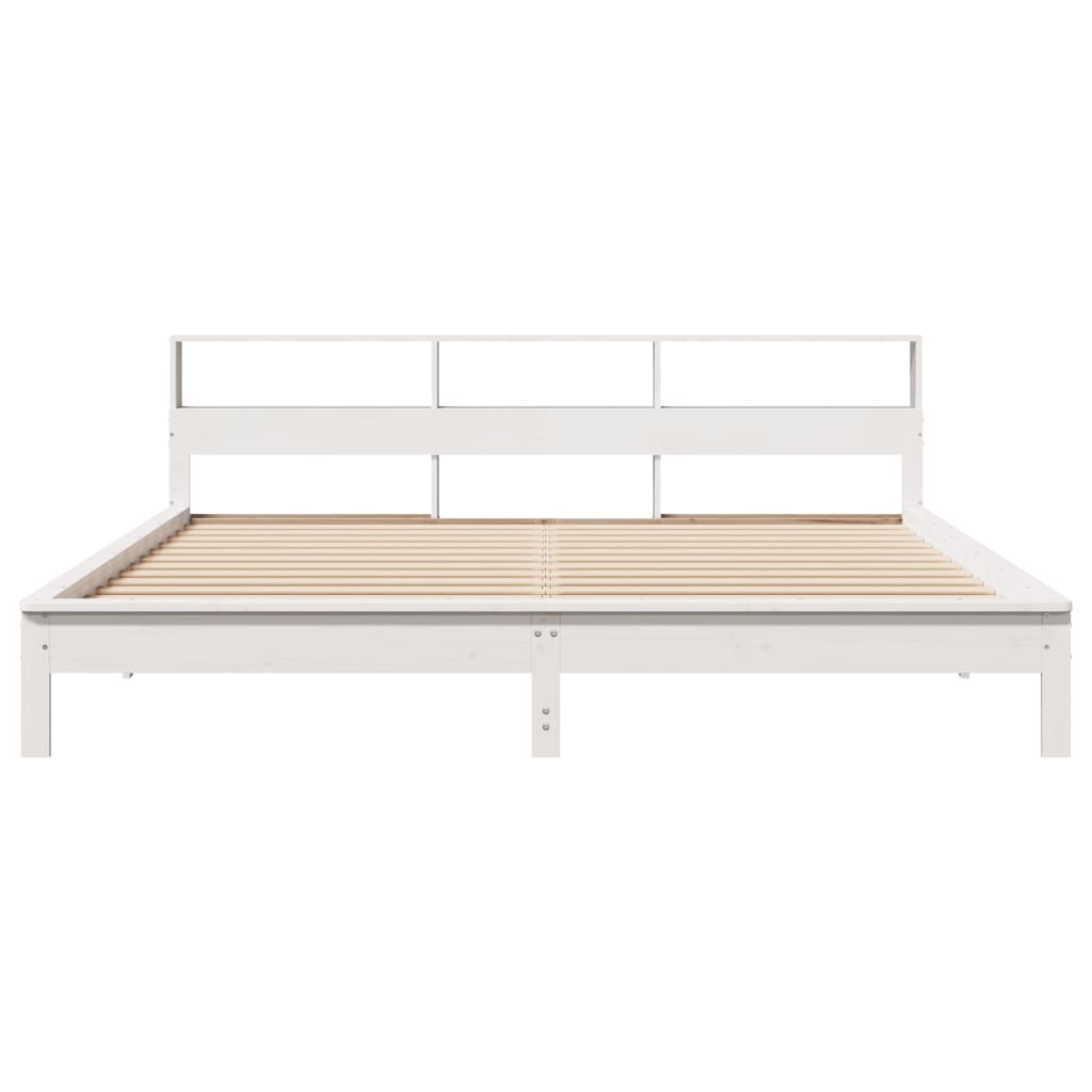 sengeramme uden madras 200x200 cm massivt fyrretræ hvid
