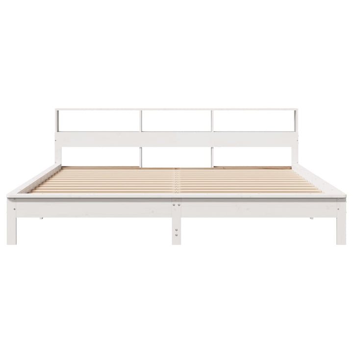 sengeramme uden madras 200x200 cm massivt fyrretræ hvid
