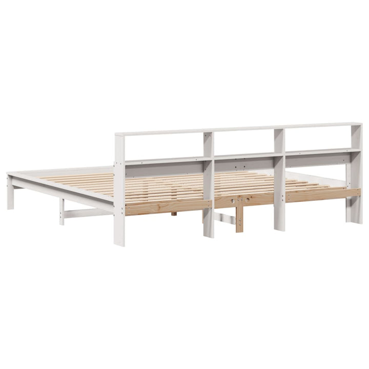 sengeramme uden madras 200x200 cm massivt fyrretræ hvid
