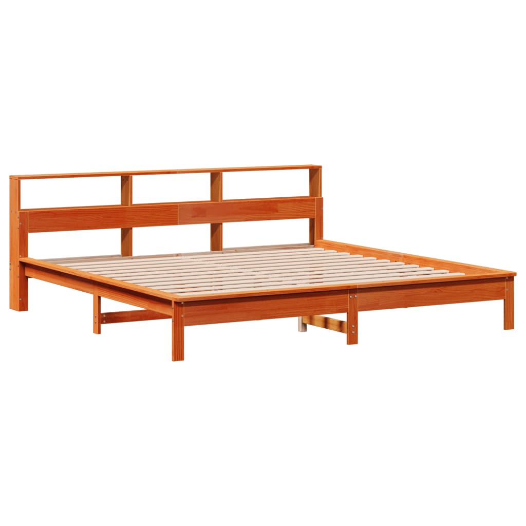 sengeramme uden madras 200x200 cm massivt fyrretræ gyldenbrun