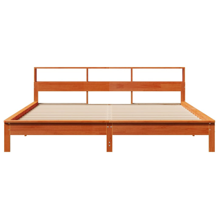 sengeramme uden madras 200x200 cm massivt fyrretræ gyldenbrun