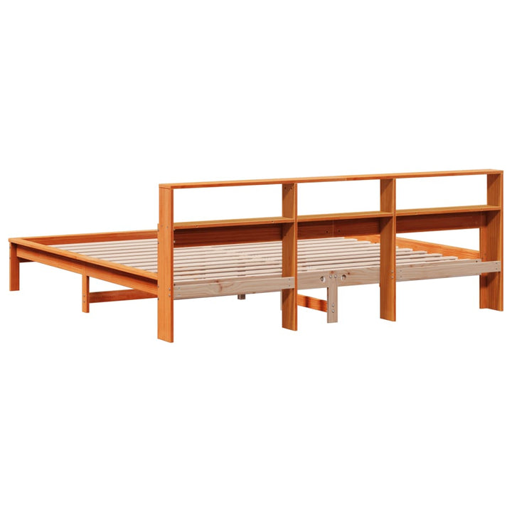sengeramme uden madras 200x200 cm massivt fyrretræ gyldenbrun