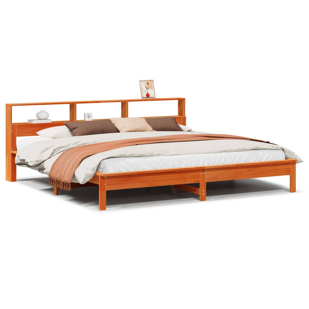 sengeramme uden madras 180x200 cm massivt fyrretræ gyldenbrun