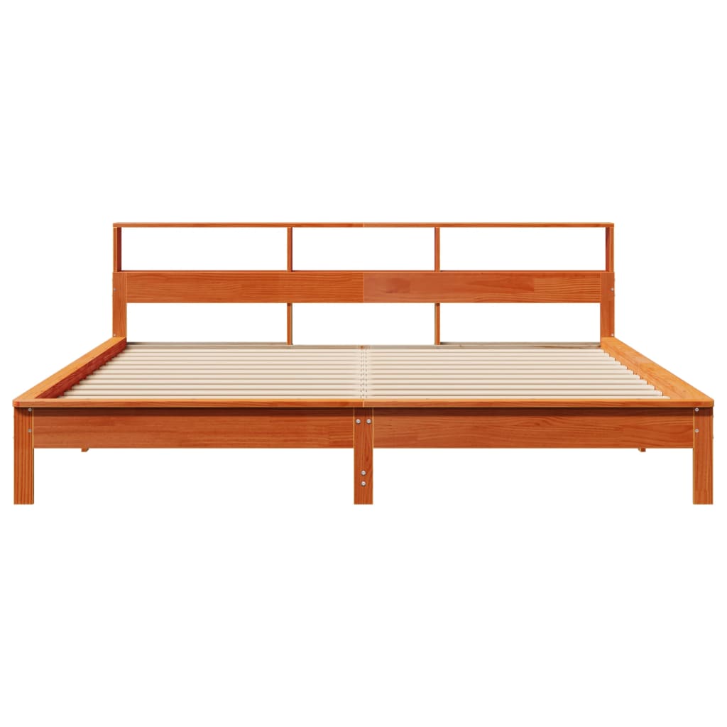 sengeramme uden madras 180x200 cm massivt fyrretræ gyldenbrun
