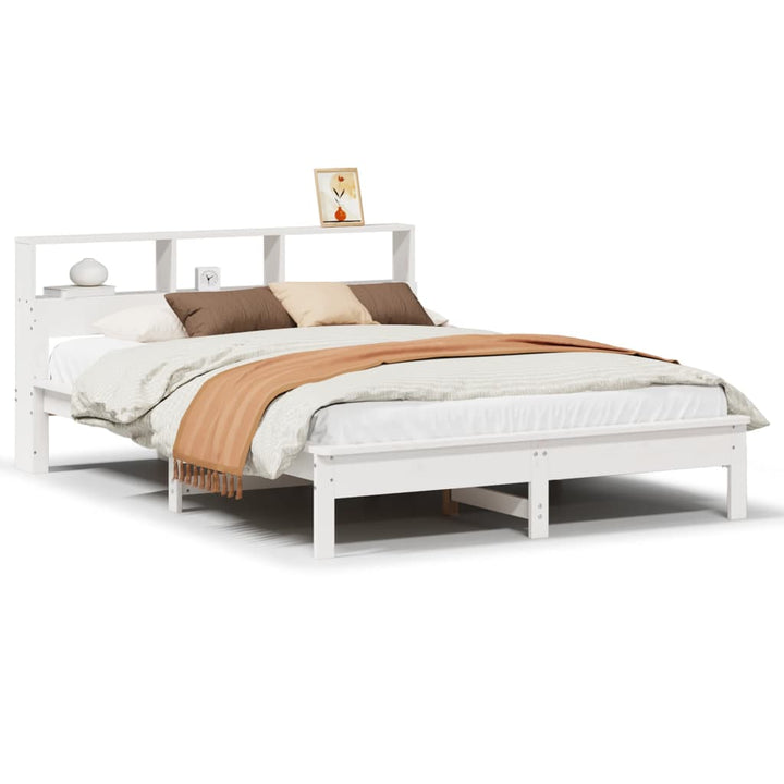 sengeramme uden madras 160x200 cm massivt fyrretræ hvid