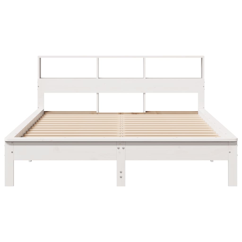 sengeramme uden madras 160x200 cm massivt fyrretræ hvid