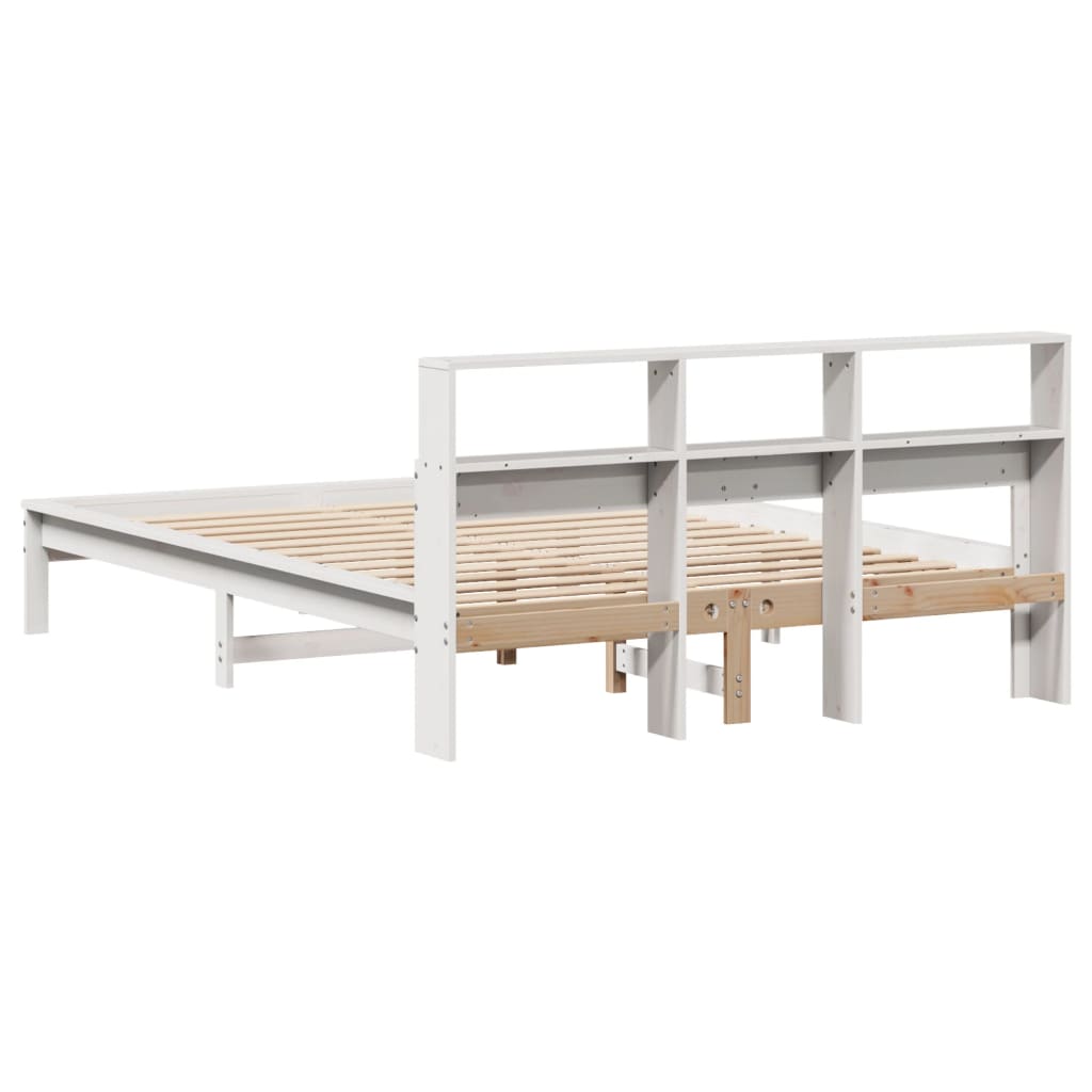 sengeramme uden madras 160x200 cm massivt fyrretræ hvid