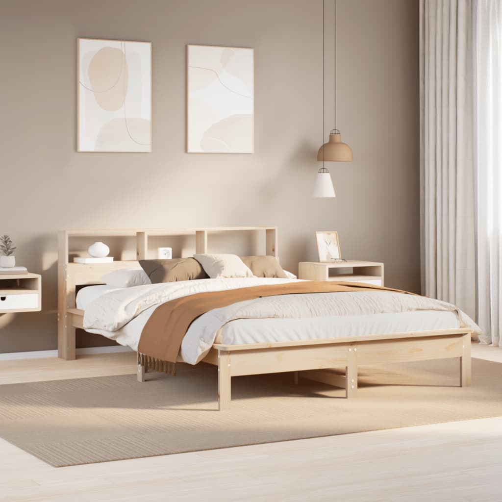sengeramme uden madras 150x200 cm massivt fyrretræ