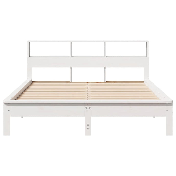 sengeramme uden madras 140x200 cm massivt fyrretræ hvid