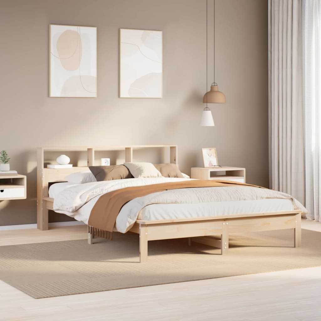 sengeramme uden madras 140x190 cm massivt fyrretræ