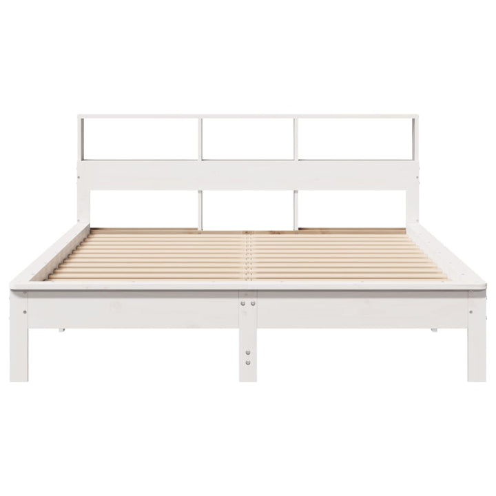 sengeramme uden madras 140x190 cm massivt fyrretræ hvid
