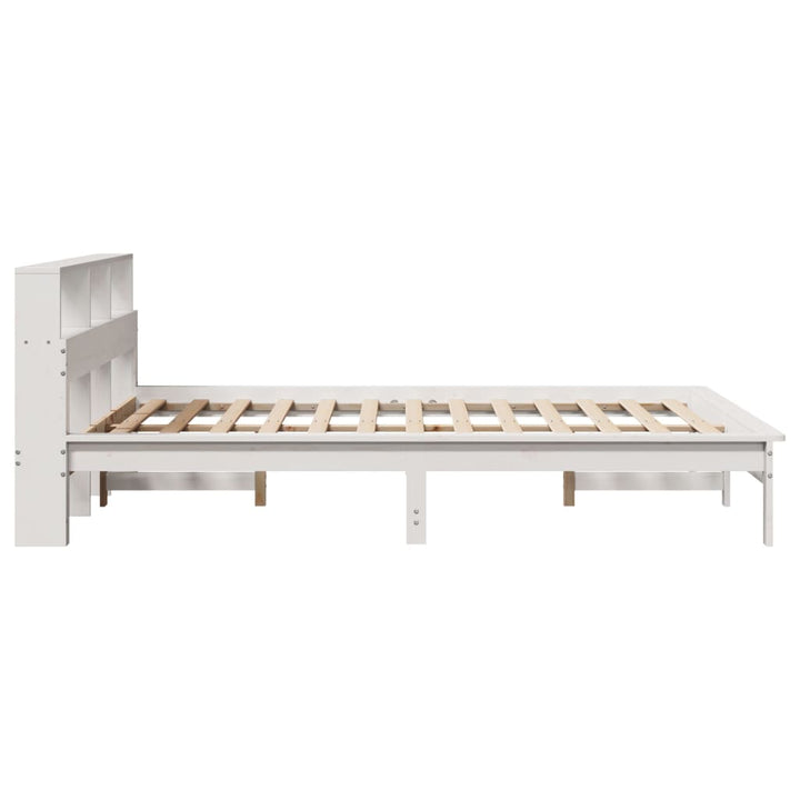sengeramme uden madras 140x190 cm massivt fyrretræ hvid