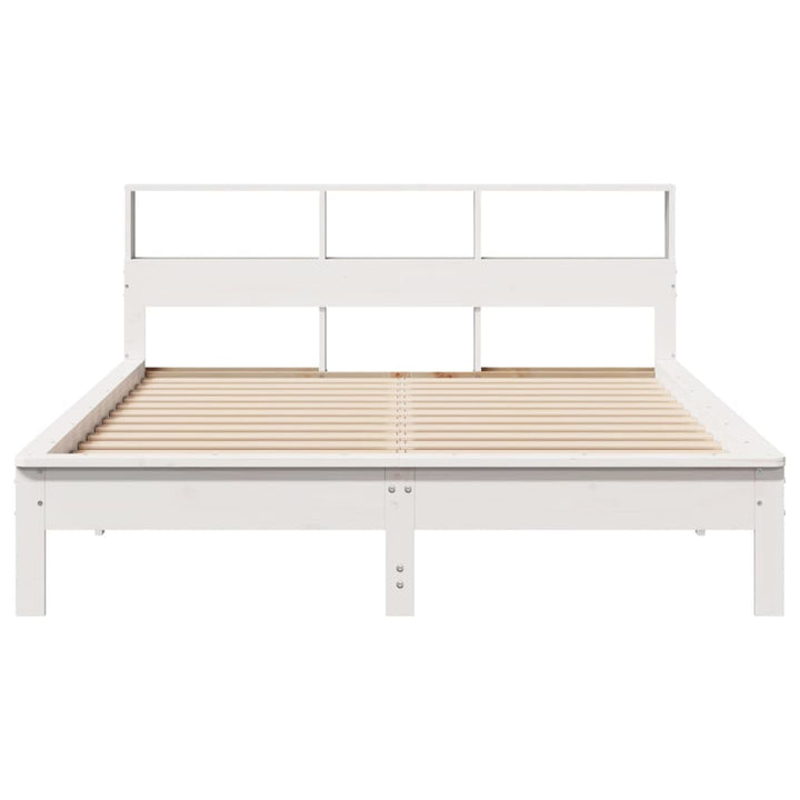sengeramme uden madras 135x190 cm massivt fyrretræ hvid