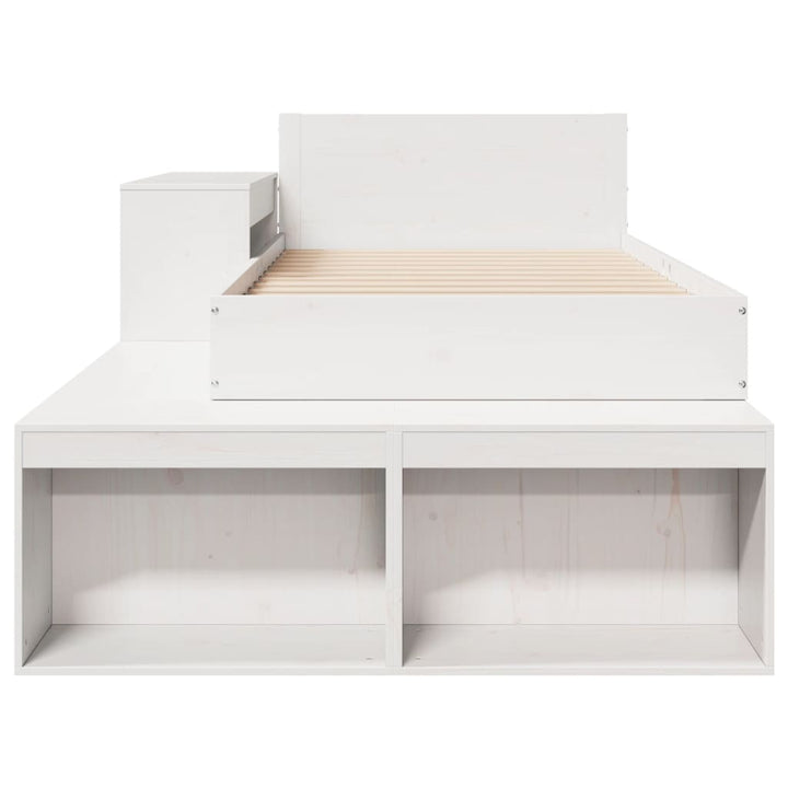 sengeramme uden madras 75x190 cm massivt fyrretræ hvid