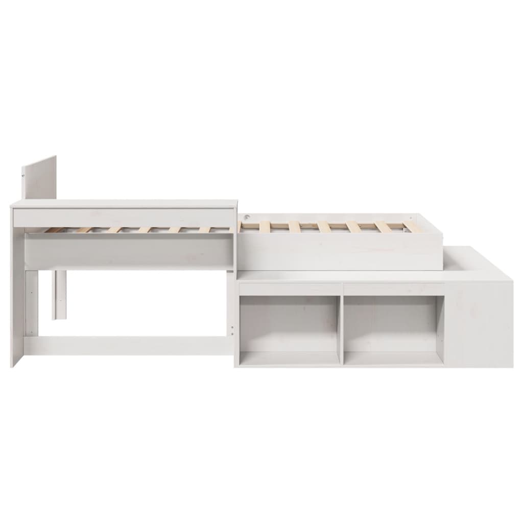 sengeramme uden madras 75x190 cm massivt fyrretræ hvid