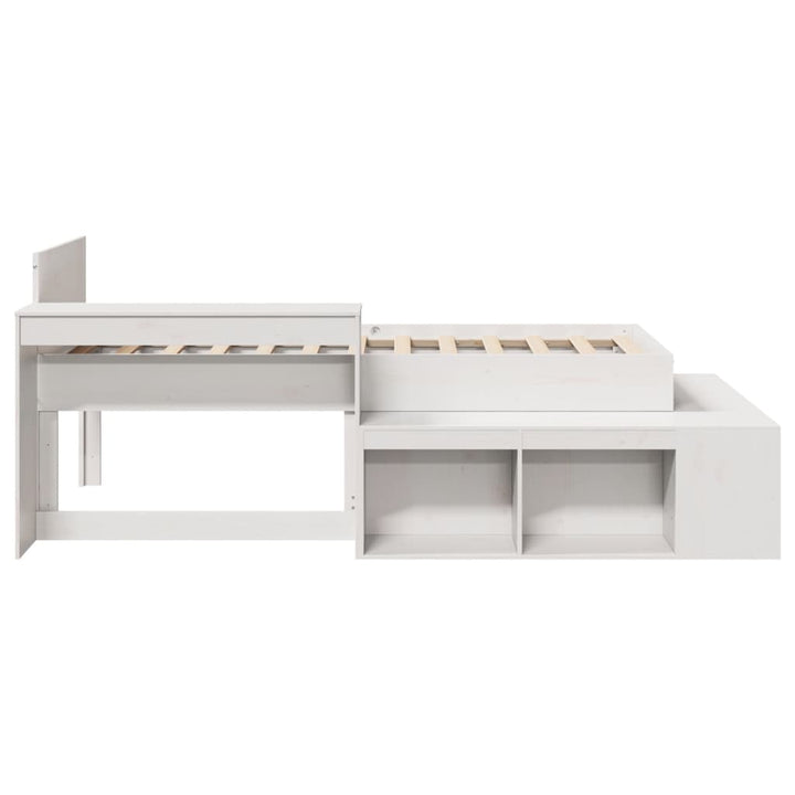 sengeramme uden madras 75x190 cm massivt fyrretræ hvid